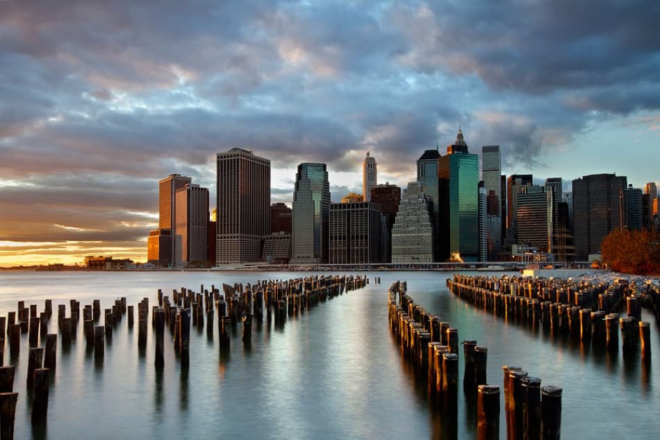 Manhattan Waterfront Glow by Fiorenzo Carozzi — canvas wall art