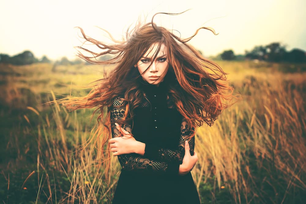 Enigmatic Wind Blown Woman by Abr Abe — canvas wall art