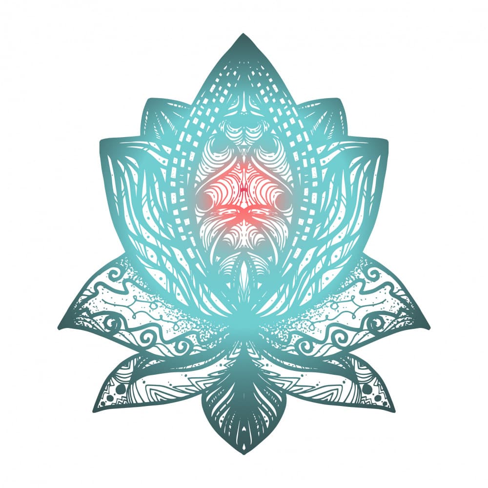 Calm Teal Lotus by Marika Barsrsind — canvas wall art