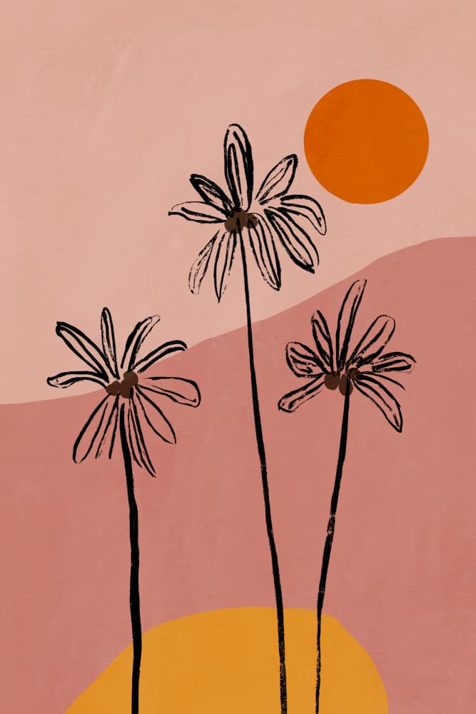 Palmandsun by Treechild — canvas wall art