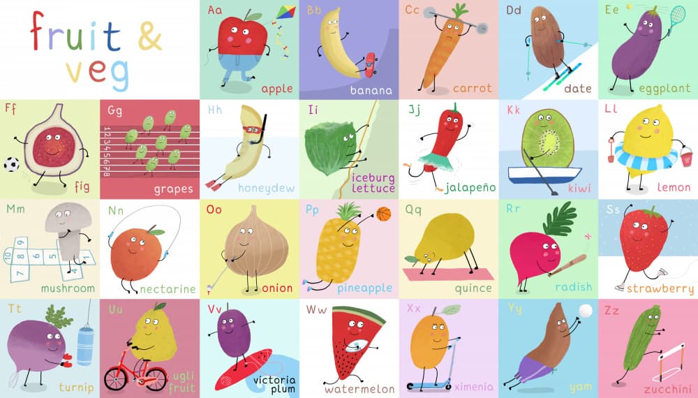Funny Fruit & Veg by Carla Daly — canvas wall art