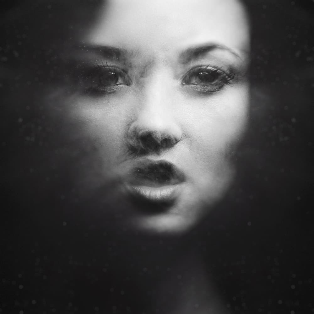 Mysterious Smoke Portrait by Oren Hayman — canvas wall art