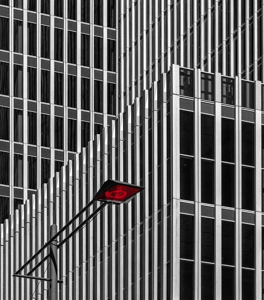 Red Light Urban Architecture by Jef Van den Houte — canvas wall art