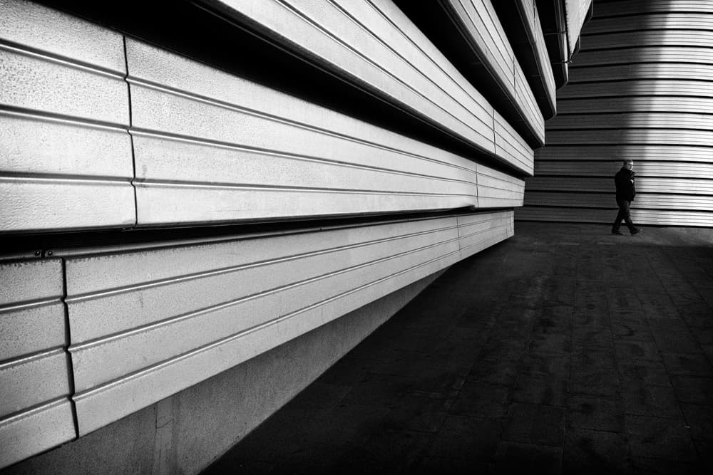 Urban Geometry Walking Man by Jurij Bizjak — canvas wall art