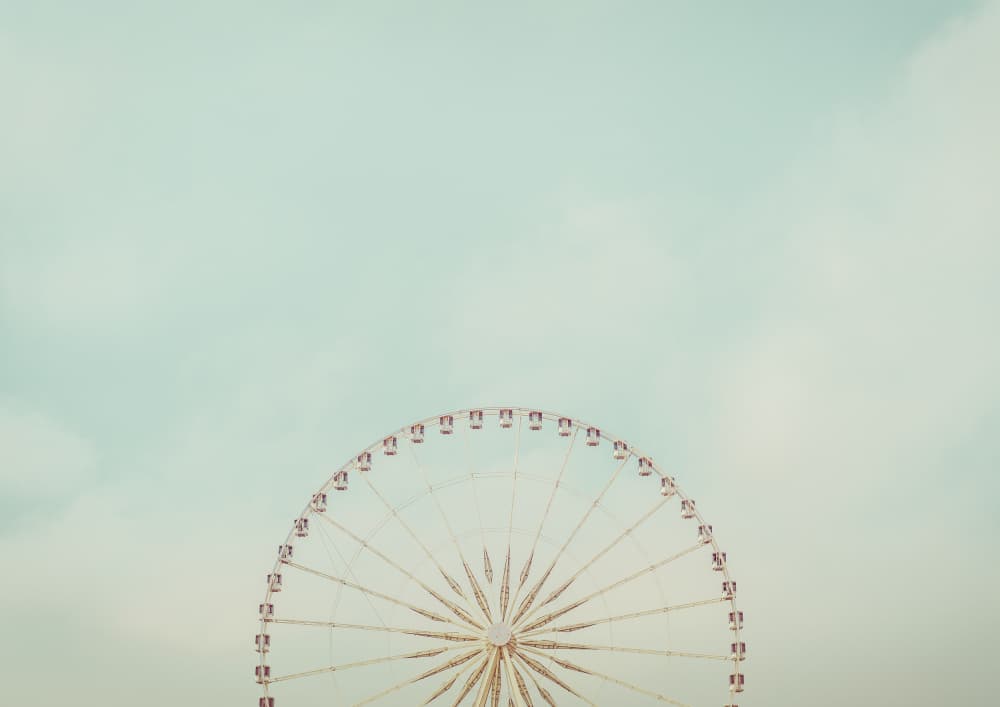 Blue Sky Ferris Wheel by Talitha McQueen — canvas wall art