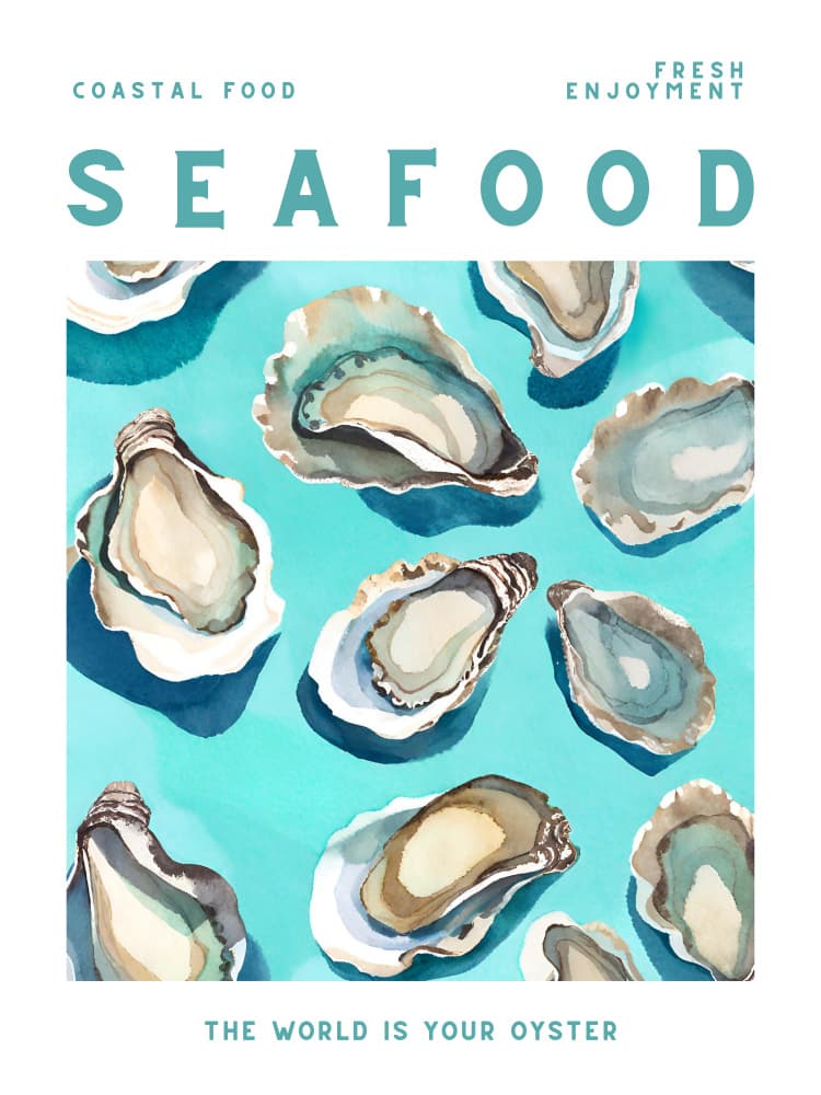 Fresh Coastal Oysters by Ohkimiko — canvas wall art