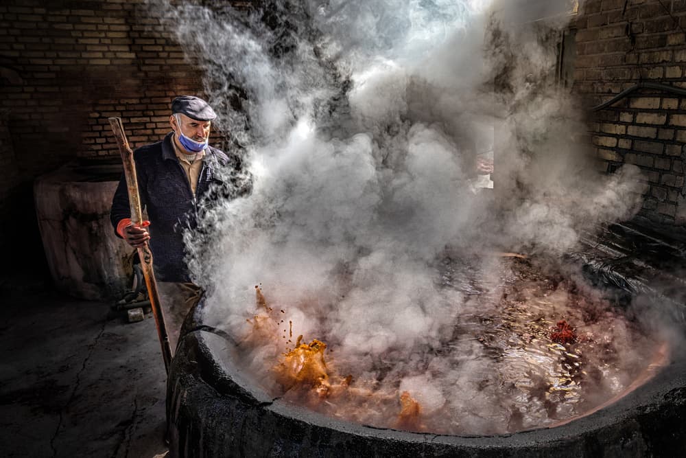 Traditional Boiling Vat Worker by Mohammadreza Momeni — canvas wall art