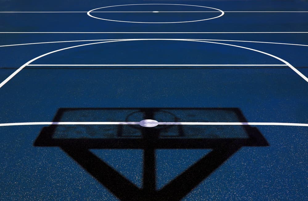 Basketball Court Shadow Play by Hans-Wolfgang Hawerkamp — canvas wall art