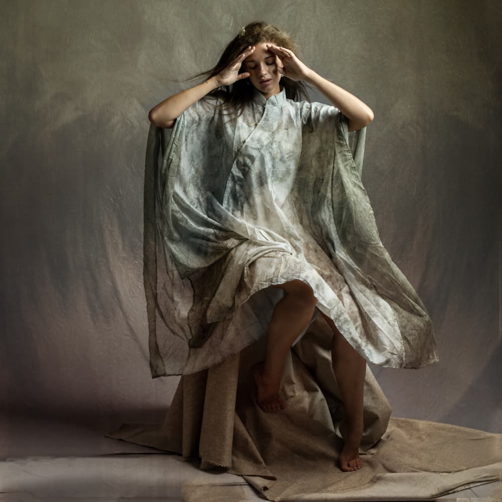 Pensive Draped Woman by Rachel Pansky — canvas wall art