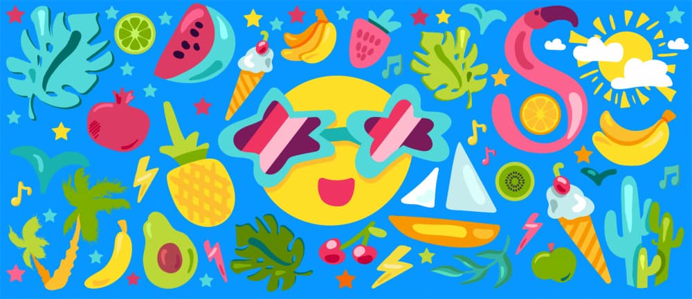 Tropical Summer Fun by Marika Barsrsind — canvas wall art