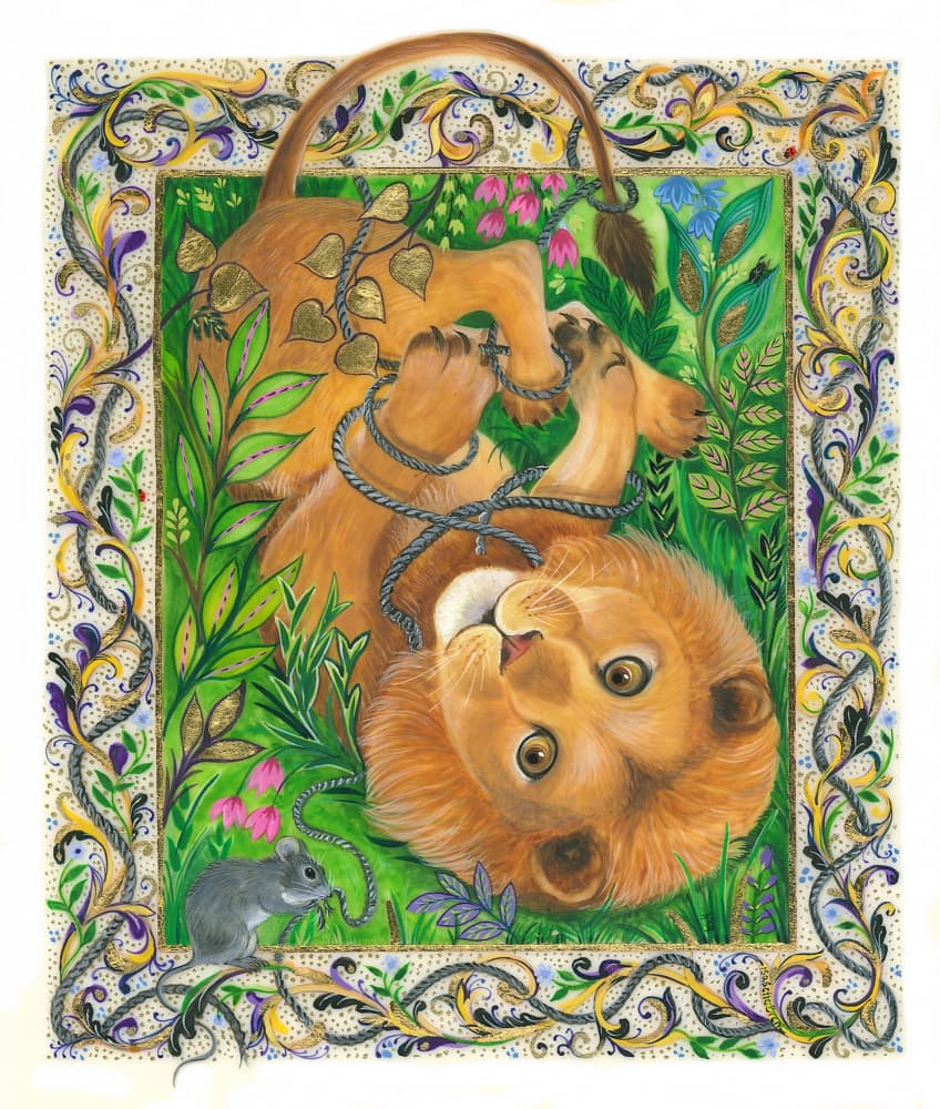 The Lion and the Mouse Æsop's Fables by Isabelle Brent — canvas wall art