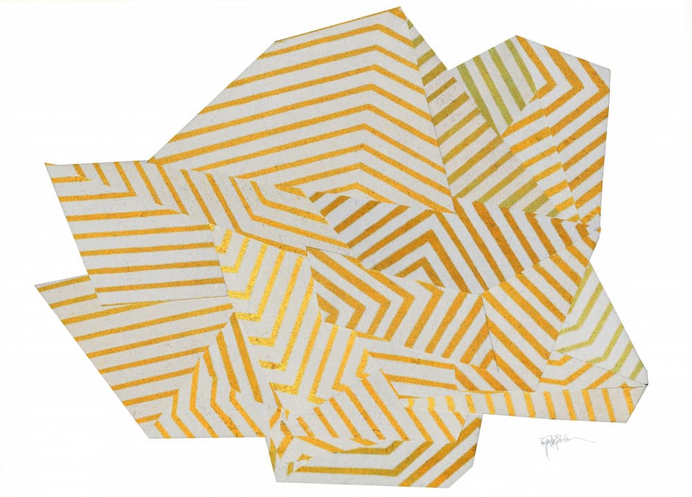 Dynamic Gold Angles by Paulina Vårregn — canvas wall art
