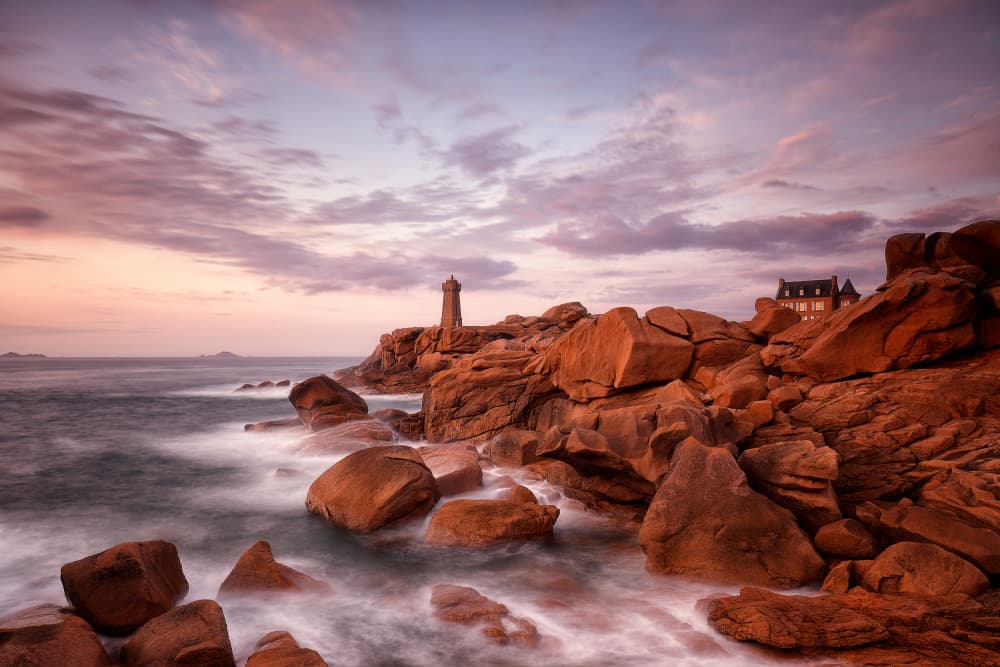 Pink Granite Coast Twilight by Judith Kuhn — canvas wall art