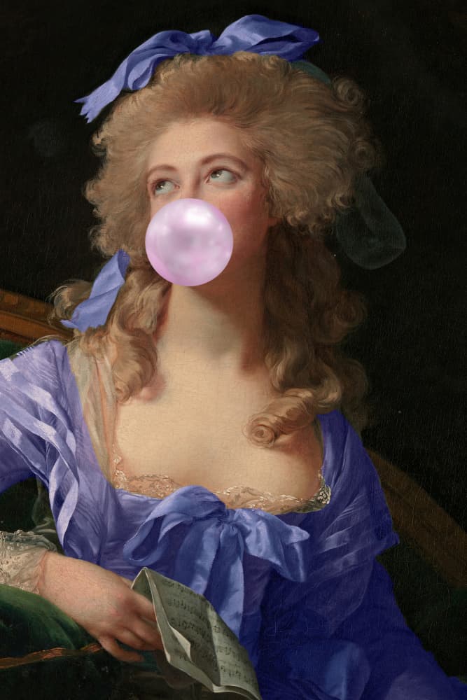 Madame Bubble-Gum Royal Blue by Talitha McQueen — canvas wall art