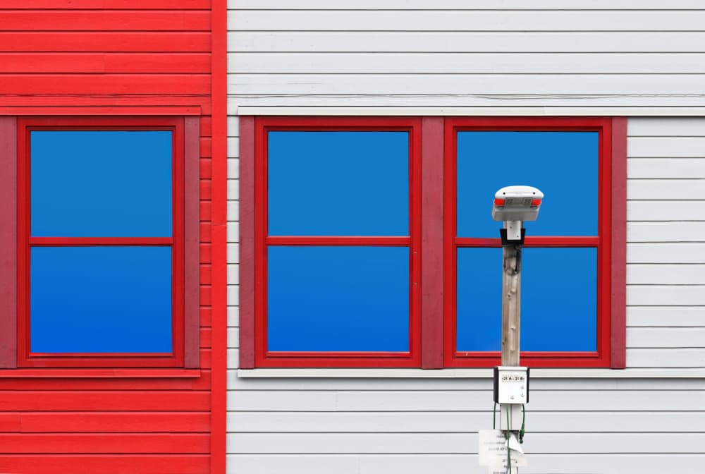 Bold Red Windows by Hans-Wolfgang Hawerkamp — canvas wall art