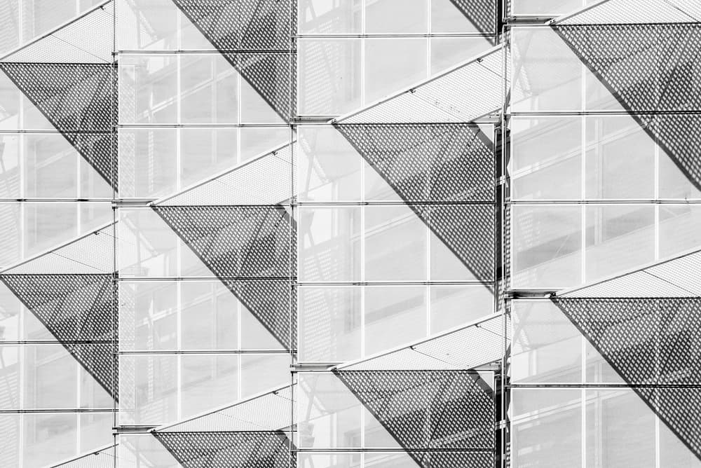 Monochrome Geometric Architecture by Linda Wride — canvas wall art