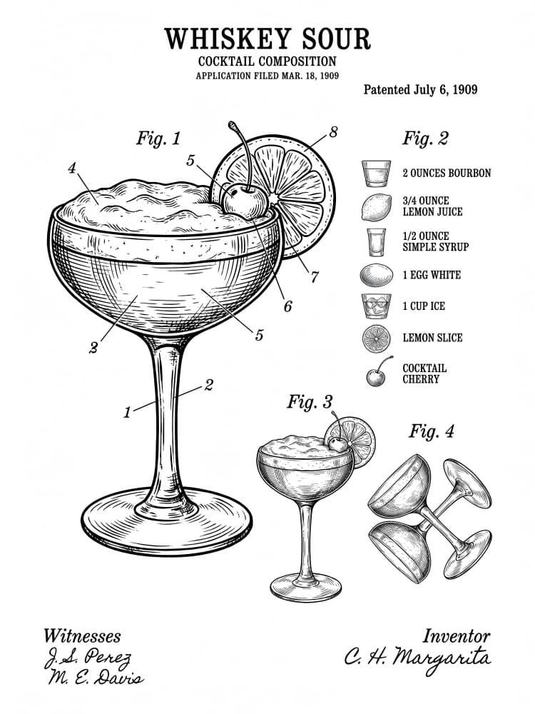 Whiskey Sour Patent Art