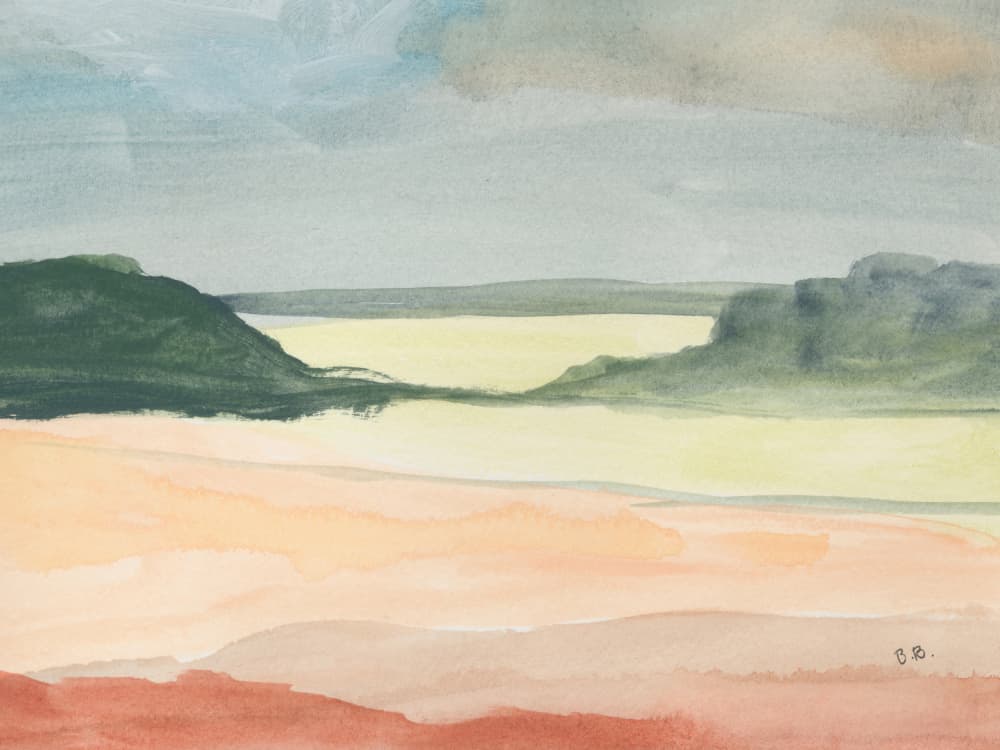 Serene Desert Landscape by Bronwyn Baker — canvas wall art