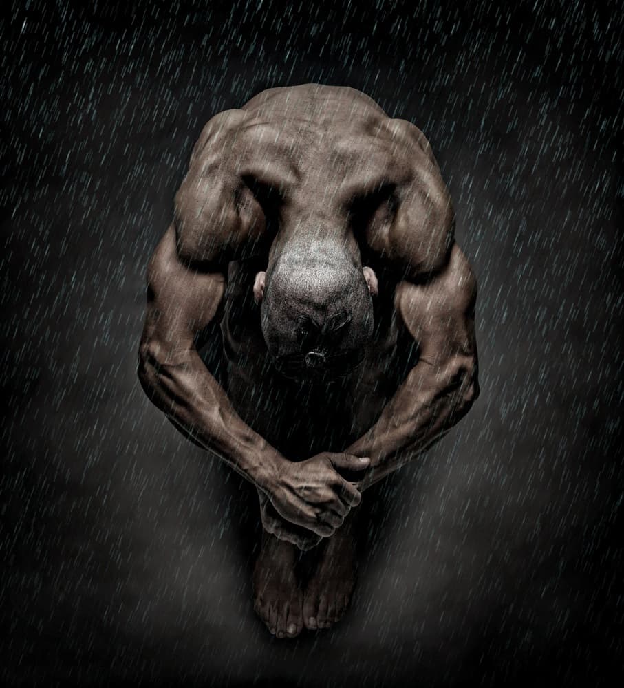 Powerful Man In Rain by DDiArte — canvas wall art