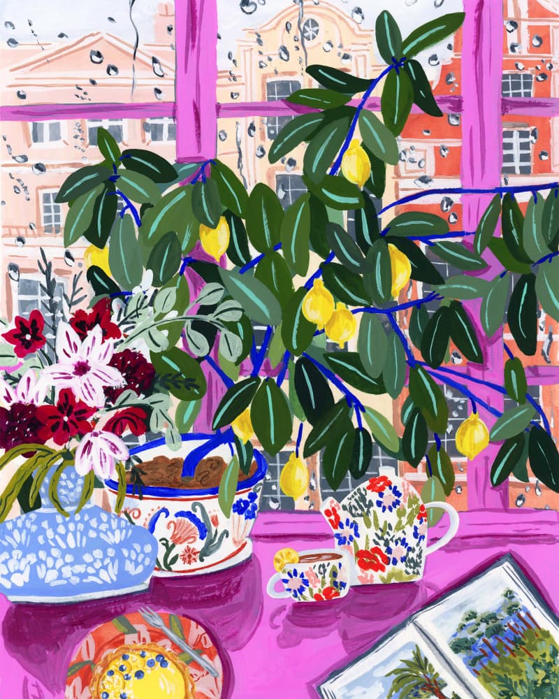 Rainy Day Lemon Tree by Sarah Gesek — canvas wall art