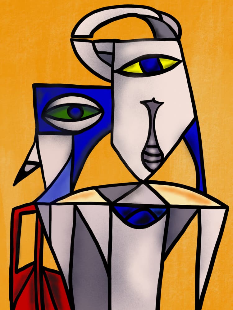 Bold Cubist Figures by Little Dean — canvas wall art