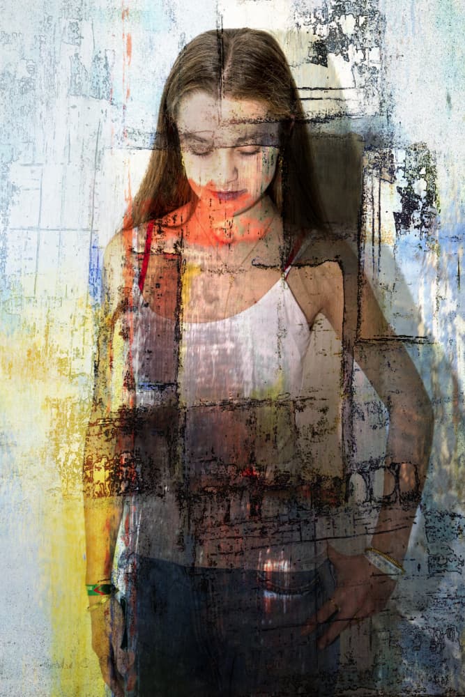 Pensive Abstract Portrait by Rudi Jacobs — canvas wall art