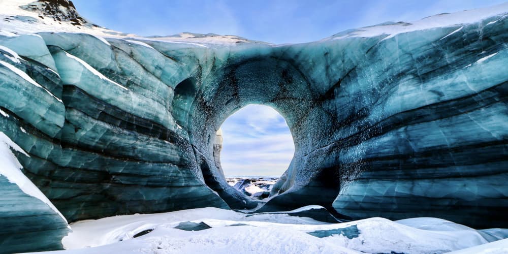 Frozen Ice Cave Arch by Alice Rose Lenton — canvas wall art