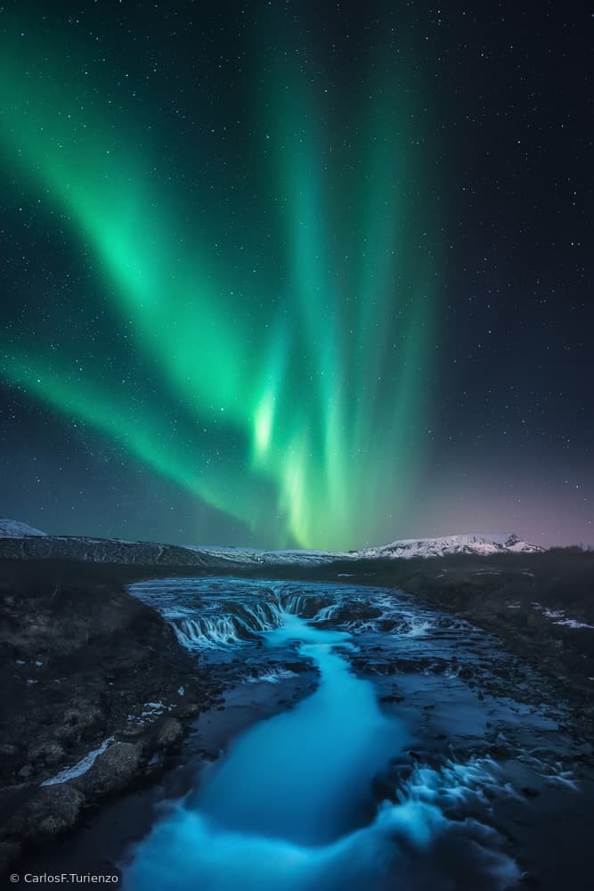 Northern Lights River Glow by Carlos F. Turienzo — canvas wall art