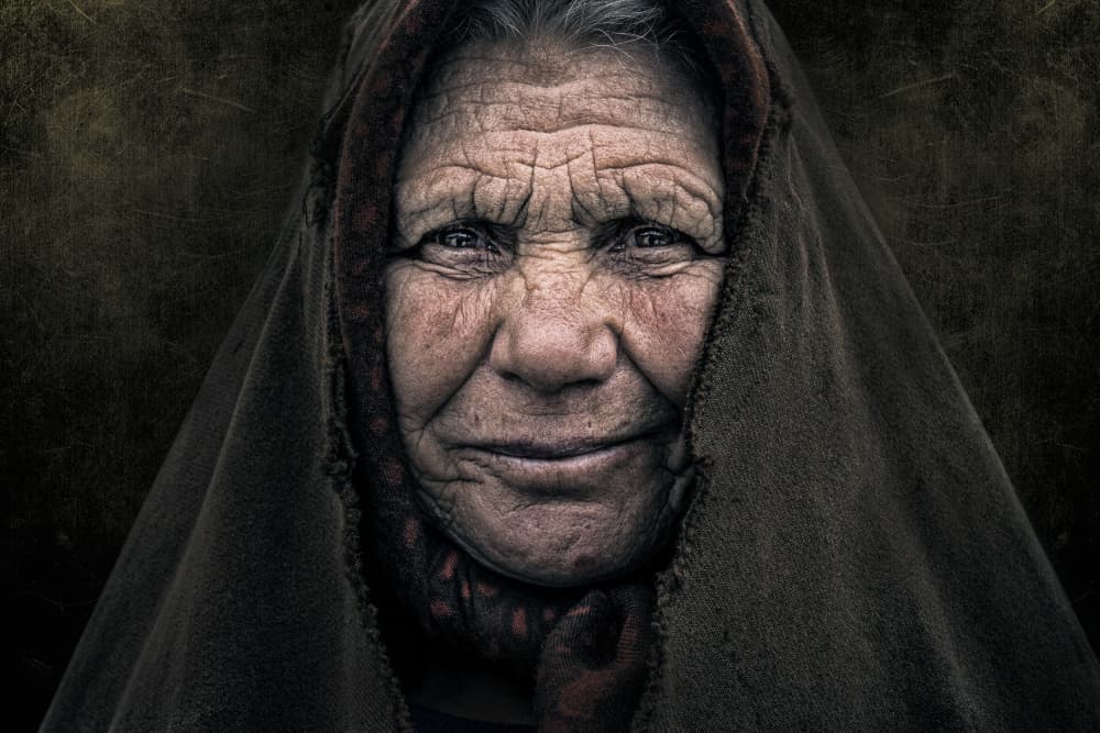 Soulful Elderly Woman by Rui Ribeiro — canvas wall art