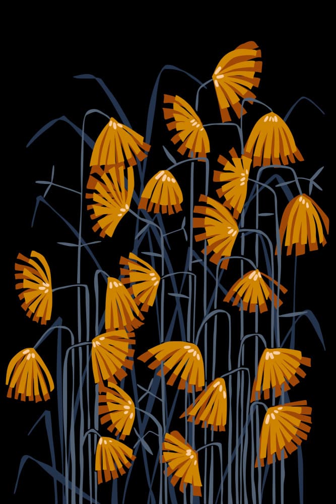 Stylized Orange Reeds by Annick — canvas wall art