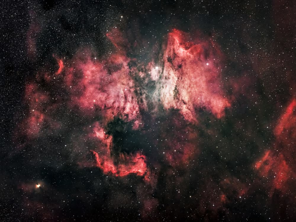 Cosmic Red Nebula by Gregor Kresal — canvas wall art