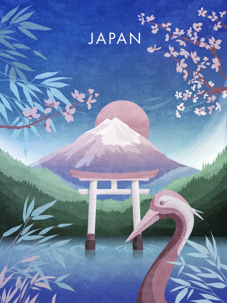 Tranquil Japan Dream by Emel Tunaboylu — canvas wall art