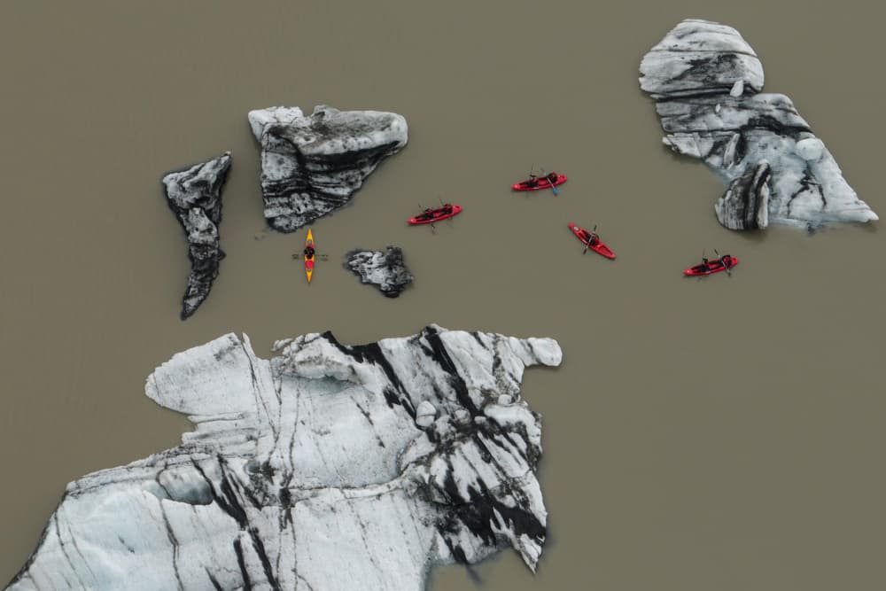 Glacier Lagoon Kayaking by Jure Kravanja — canvas wall art