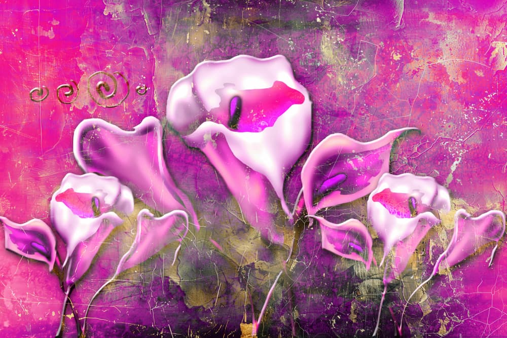 Textured Pink Calla Lilies by Rafal Kulik — canvas wall art