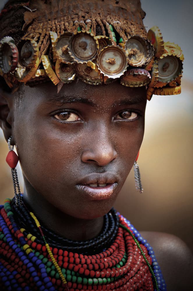 African Woman Portrait by Irene Perovich — canvas wall art