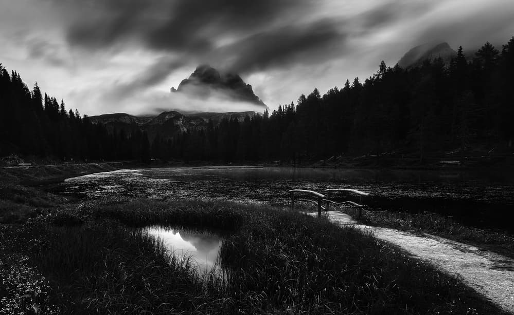 Misty Mountain Path by Ales Krivec — canvas wall art