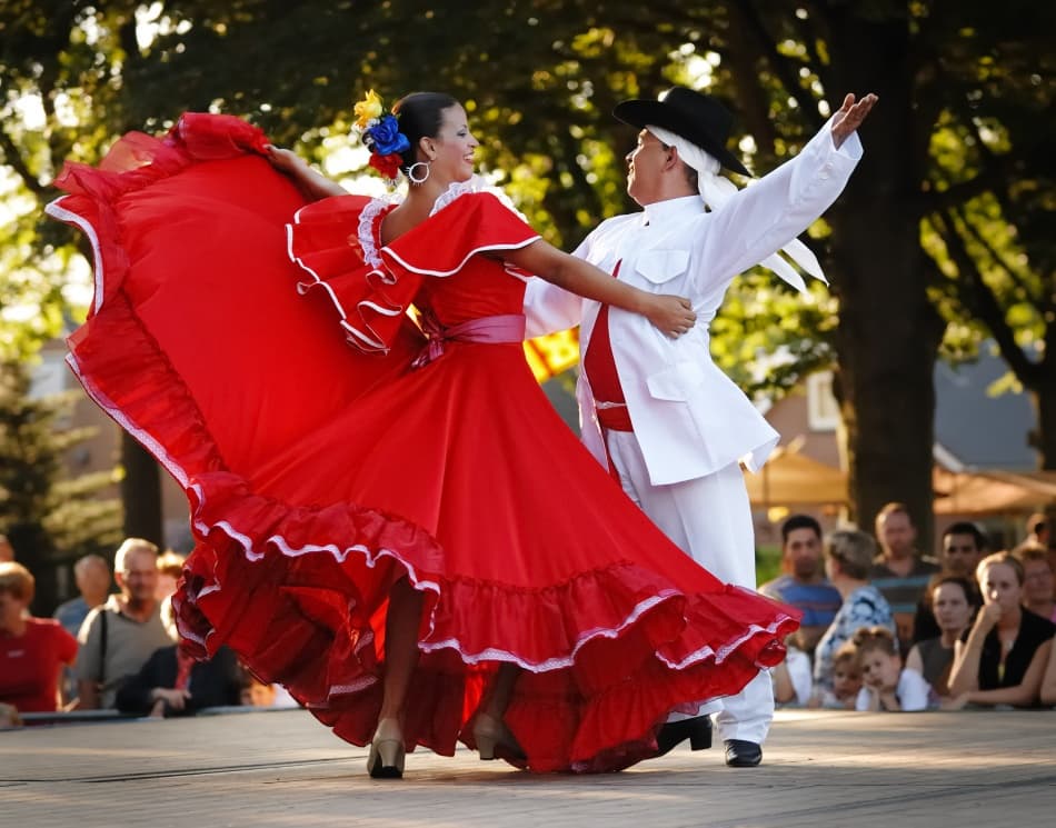 Vibrant Folk Dance by Riekus Reinders — canvas wall art