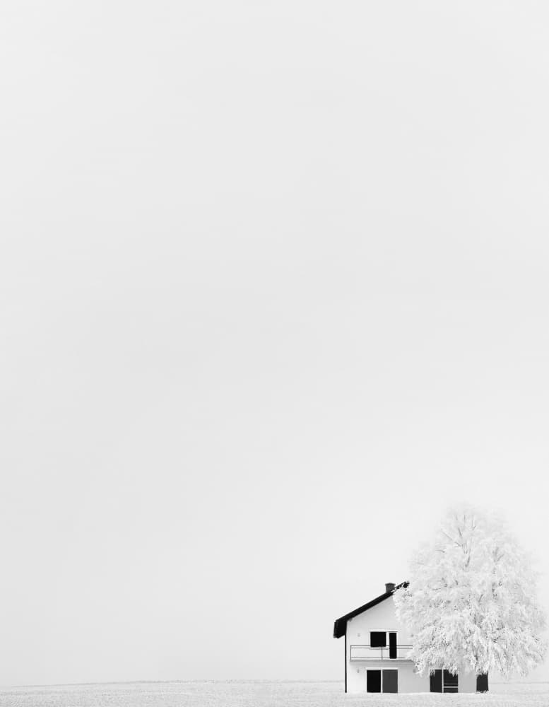Minimalist Winter Home by Samanta Krivec — canvas wall art