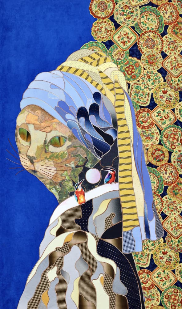 Cat with Pearl Turban by Kostyantin Malginov — canvas wall art