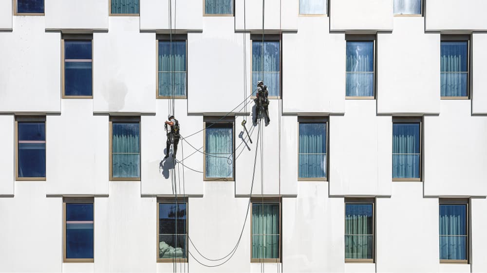 High Rise Window Washers by Bruno Flour — canvas wall art