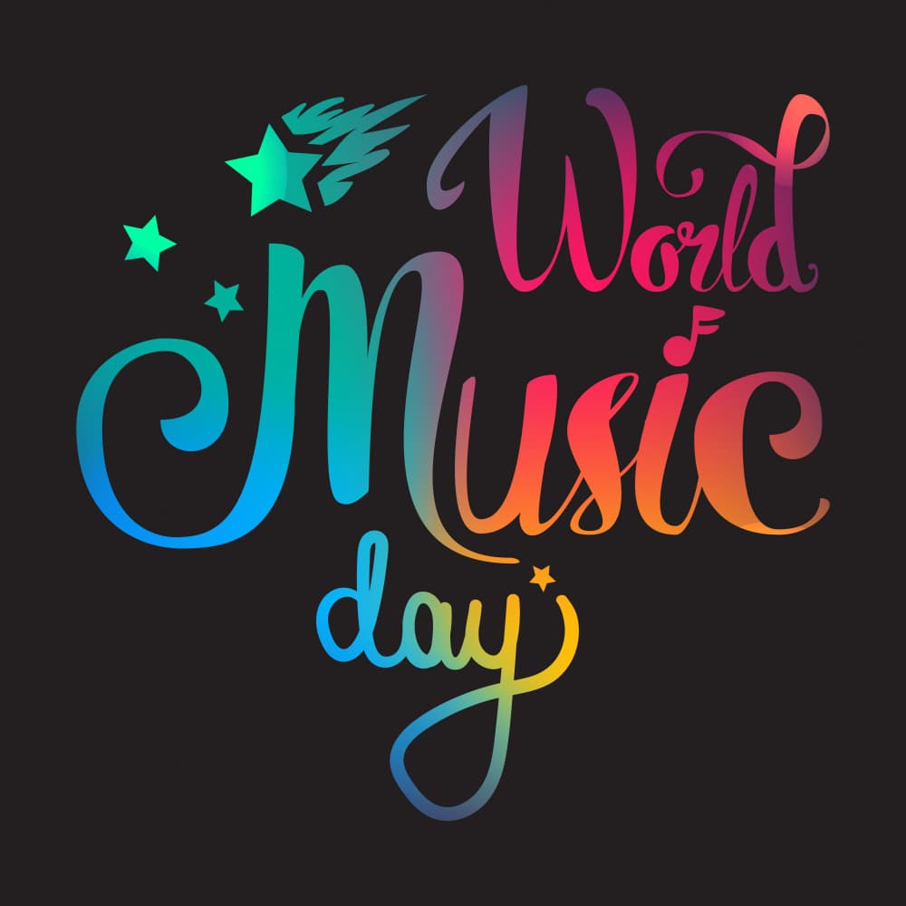 Rainbow World Music Day by Marika Barsrsind — canvas wall art