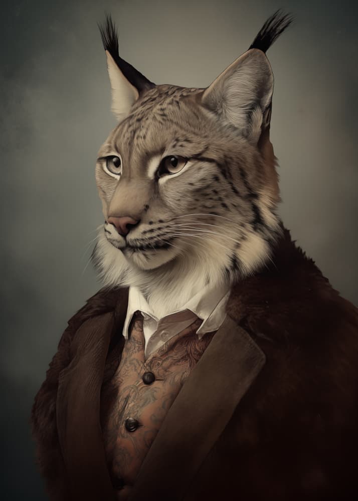 Elegant Lynx Gentleman by Andreas Magnusson — canvas wall art