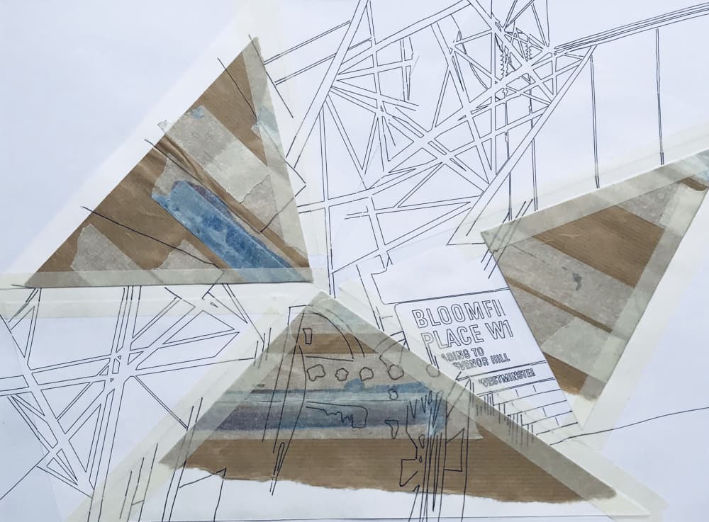 Deconstructed Urban Blueprint by kellymariesmith — canvas wall art