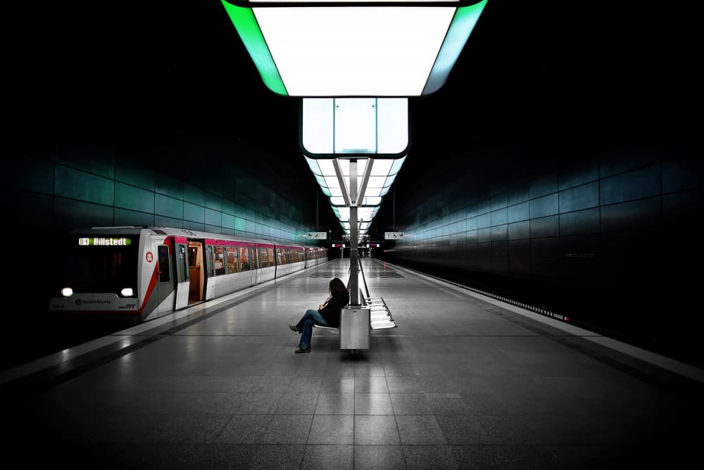 Subway Station Solitude by Jorge Pimenta — canvas wall art