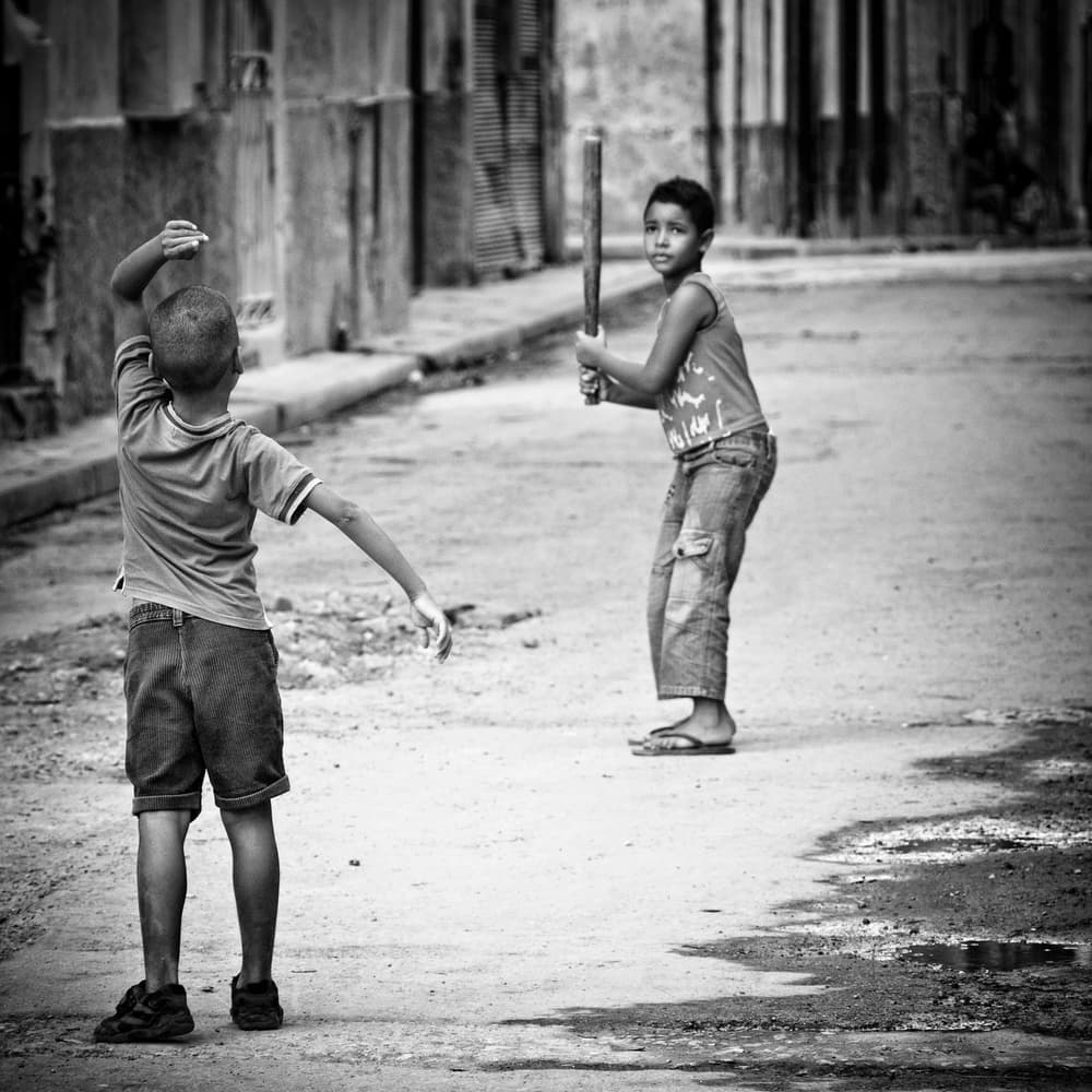Street Baseball Boys by Aleksander Poniewierski — canvas wall art
