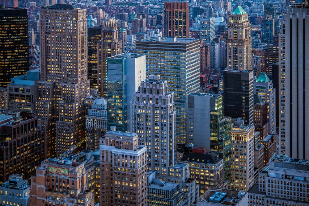 City Lights Evening by Linda Wride — canvas wall art