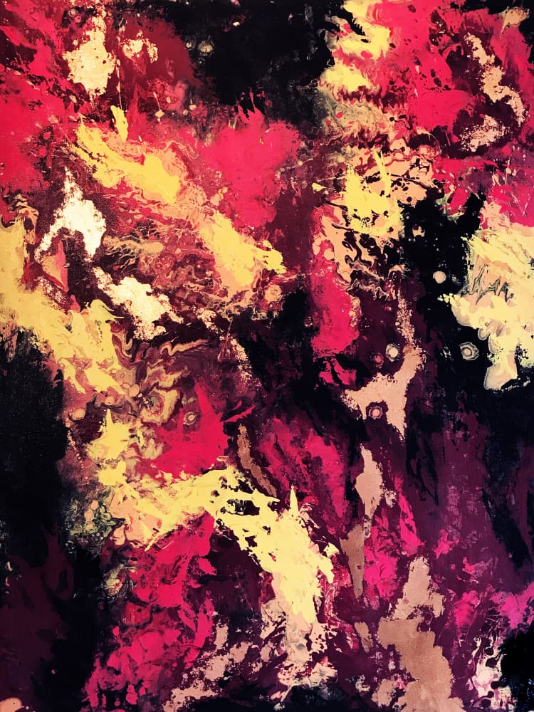 Fiery Abstract Swirls by Alyson Storms — canvas wall art