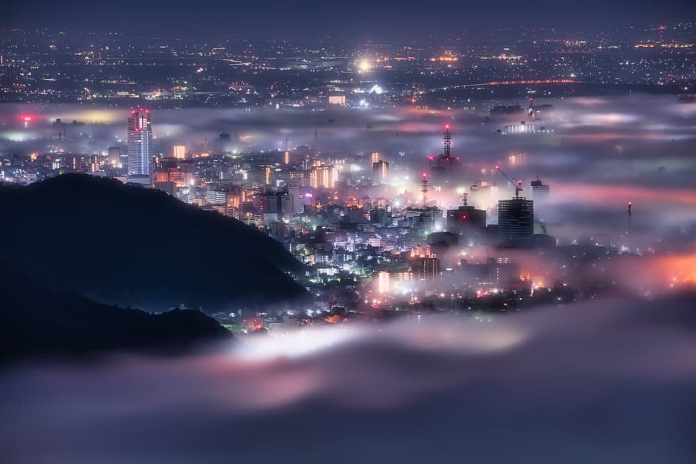 Misty Urban Glow by Tatsuki Ito — canvas wall art