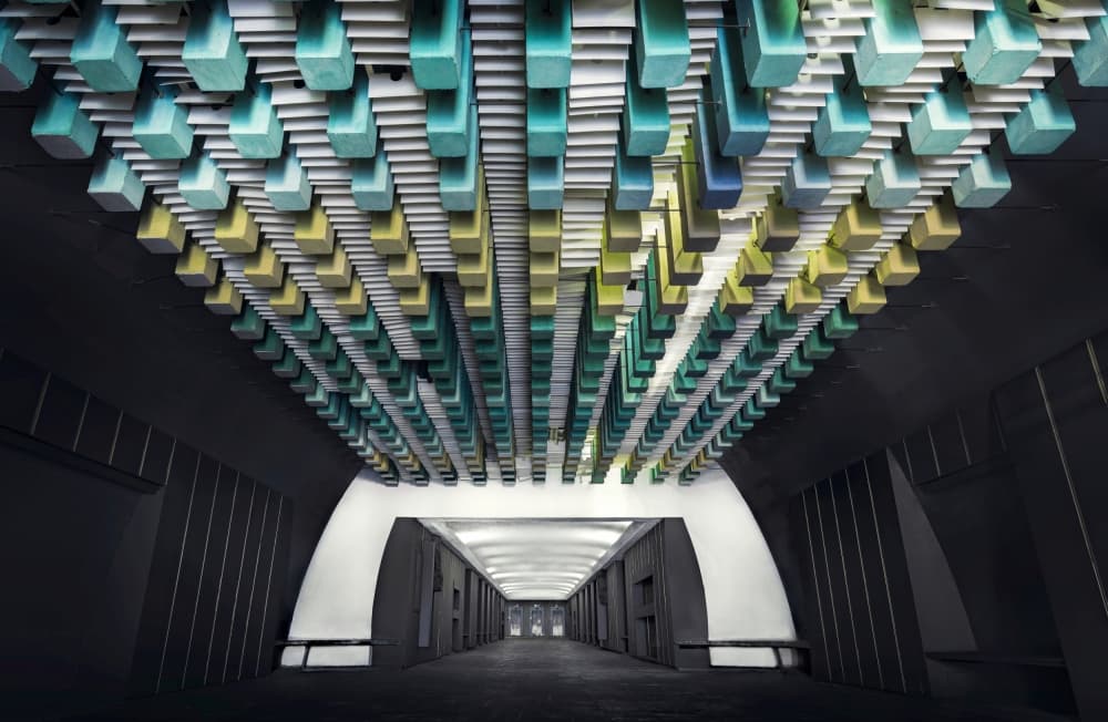 Colorful Geometric Tunnel by Nico T — canvas wall art