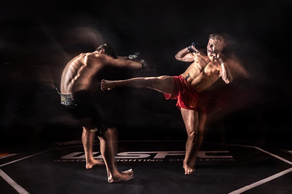 Dynamic Fight Kick by Marcel Egger — canvas wall art